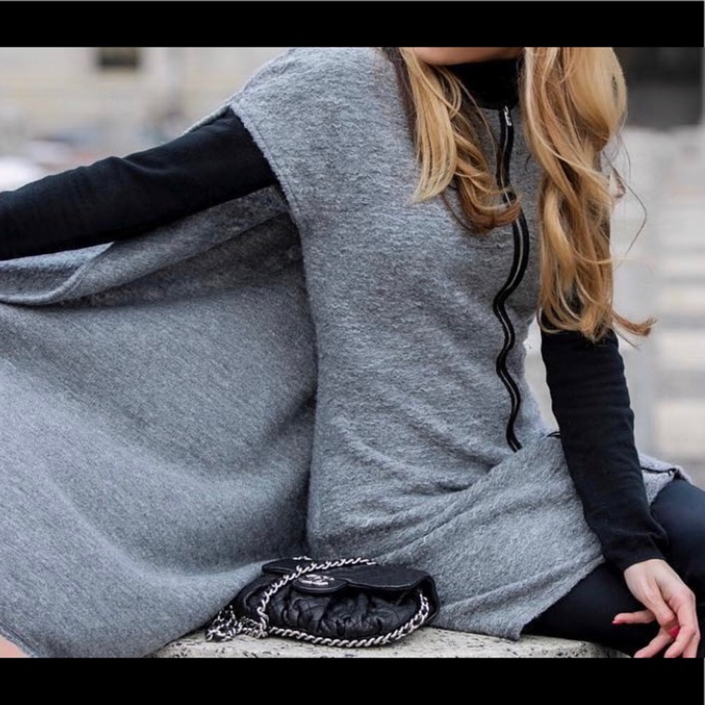 Christina Karin size xs grey dress w/cape